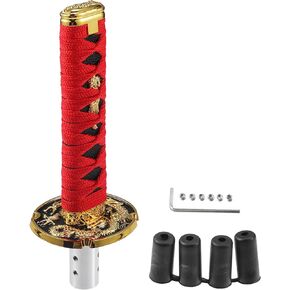 Shift Knob with 4 Adapter/Front Gear Shifter Knob for Automatic and Manual Vehicles/Stick Shifter Lever Knob Iron 22cm / 1 Set Red in Saudi Arabia