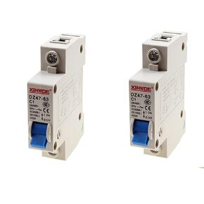 2 PCS 1 Pole 230/400V Low-Voltage Miniature Circuit Breaker 1A Din Rail Mount DZ47-63 C1