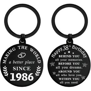 هدايا عيد الميلاد الثامن والثلاثين - سلسلة مفاتيح عيد ميلاد ولدت في عام 1986 - هدايا عيد ميلاد للرجال والنساء بعمر 38 عامًا - هدية عيد ميلاد عام 1986 in Kuwait