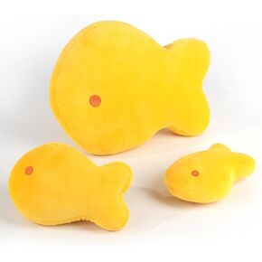 BenBen Goldfish Plush Toys, Set of 3, Goldfish Cracker Plushies, 11.5", 7" and 6" Cute Gold Fish Stuffed Animal, Kawaii Food Plush, Fun Decorative Pillows for Room Décor
