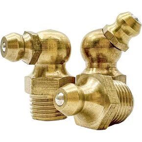 1/8"-28 Grease Fittings,Straight and Angled(45 Degree/90 Degree) Brass Grease Fitting Assortment for Replacing Missing or Broken Grease Fittings(9 Total,3 Per Model)