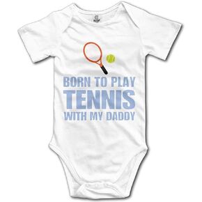 Born to Play Tennis Infant Bodysuit Short Sleeve Jumpsuit Rompers Climbing Clothes White