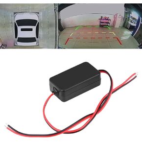 Car Rearview Camera, 12V DC Power Relay Capacitor Filter Connector for Backup Camera Rectifier for Germany/American Car Series​(Black)