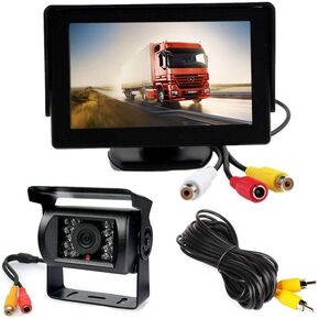 12V-24V 4.3" Car LCD Monitor + Waterproof 18 LED IR Night Vision Vehicle Auto Reverse Parking Backup Camera Rear View Kit with 10M cable