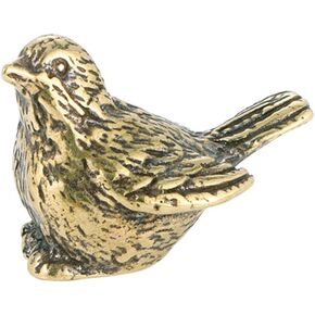 Milisten Vintage Ornaments Mini Vintage Brass Bird Statue Retro Sparrow Figurines Small Animal Sculpture for Living Room Bedroom Home Office Desktop Shelf Ornaments Golden Home Ornament