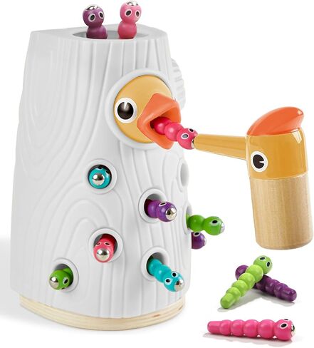 TOP BRIGHT Montessori Toddler Toys for 2 3 4 Year Old Girls and Boys Gift, Fine Motor Skills Sensory Learning Toys, Magnetic Worm Game Birthday Present for Kid Age 2-4 in Saudi Arabia
