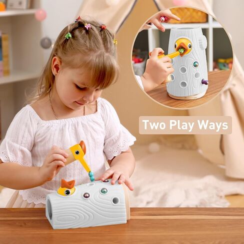 TOP BRIGHT Montessori Toddler Toys for 2 3 4 Year Old Girls and Boys Gift, Fine Motor Skills Sensory Learning Toys, Magnetic Worm Game Birthday Present for Kid Age 2-4 in Saudi Arabia