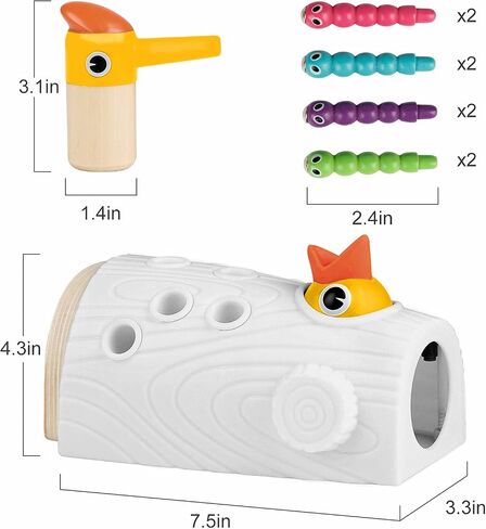 TOP BRIGHT Montessori Toddler Toys for 2 3 4 Year Old Girls and Boys Gift, Fine Motor Skills Sensory Learning Toys, Magnetic Worm Game Birthday Present for Kid Age 2-4 in Saudi Arabia