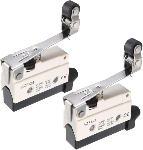 Uxcell 2 قطعة AZ-7124 SPDT 1NO + 1NC طويل المفصلي الأسطوانة رافعة نوع لحظة مايكرو الحد التبديل in Saudi Arabia
