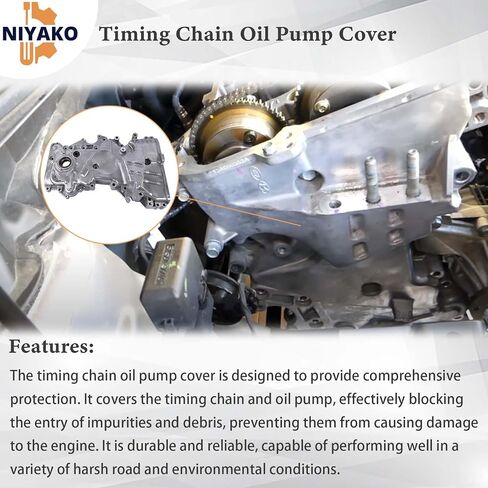 Timing Chain Oil Pump Cover Replacement# 21350-2E350 21350-2E310 21350-2E311 21350-2E330 Fit 2014-2019 Hyundai Tucson Kia Soul Forte Forte5 2.0L in Saudi Arabia