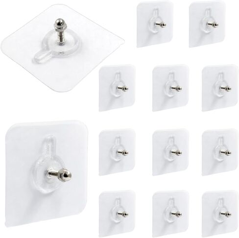 Hitefu 20pcs Self-Adhesive Hooks, Heavy Duty Wall Hooks for Hanging, Screw Free Sticker, Waterproof Picture Hanging Hooks Seamless Screws for Wall Mount, Reusable for Kitchen, Bathroom, Home, Office in Saudi Arabia