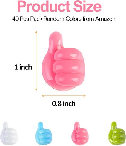 40 قطعة من خطافات حائط الإبهام المصنوعة من السيليكون، خطاف إبهام ذاتي اللصق، خطافات حائط متعددة الوظائف لسماعات الرأس وكابل تخزين الحائط في المنزل والمكتب in Kuwait