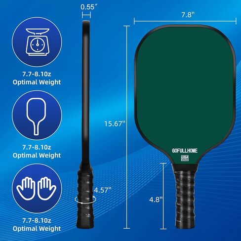 Pickleball Paddles Set of 2, USAPA Approved Fiberglass Lightweight Pickleball Paddles, 4 Pickleball Balls, 2 Cooling Towels, and 1 Backpack Bag, Pickleball Rackets for Men Women Gifts in Saudi Arabia