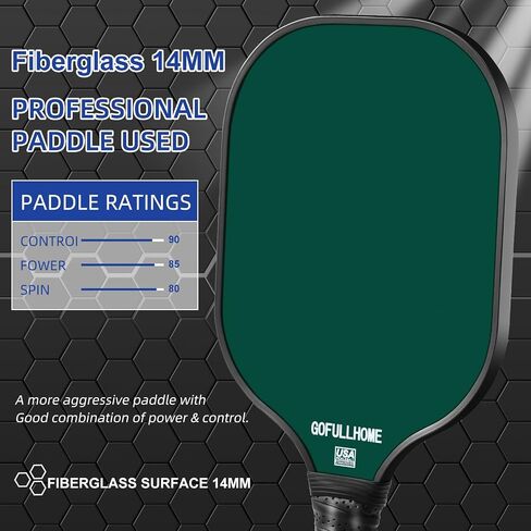 Pickleball Paddles Set of 2, USAPA Approved Fiberglass Lightweight Pickleball Paddles, 4 Pickleball Balls, 2 Cooling Towels, and 1 Backpack Bag, Pickleball Rackets for Men Women Gifts in Saudi Arabia