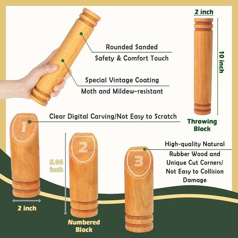 مجموعة ألعاب الرمي الخشبية المرقمة، لعبة الرمي لعبة البولينج مع لوحة النتائج وحقيبة الحمل، لعبة الشاطئ في الفناء الخلفي للعائلة والحفلات in Kuwait