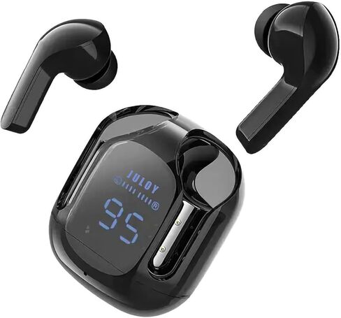 Wireless Earbuds, Bluetooth 5.3 Earphones with Immersive Sound, Noise Cancelling Transparent in-Ears Headphones,HiFi Stereo Dual Mic Ear Buds, Fast Charge, LED Digital Display (Black) in Saudi Arabia