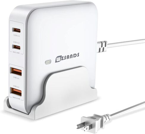 USB C Charger, 100W Fast Charger (PI GaN), 4-Port Compact USB Wall Charger for MacBook Pro/Air, iPad Pro, Huawei,Galaxy, iPhone, Google,Steam Deck, and More, White in Saudi Arabia