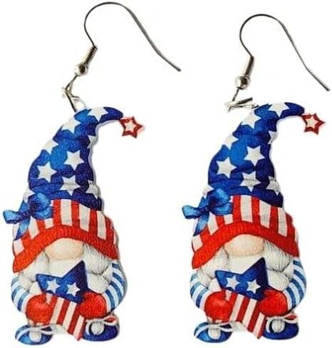 Red White Blue Patriotic Dangle Drop Earrings Butterfly Cake Sunflower Goblin Funny Acrylic Earrings 4th of July Independence Memorial Day Party Gift For Women Girls in Saudi Arabia