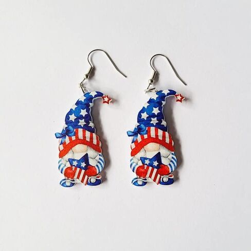 Red White Blue Patriotic Dangle Drop Earrings Butterfly Cake Sunflower Goblin Funny Acrylic Earrings 4th of July Independence Memorial Day Party Gift For Women Girls in Saudi Arabia