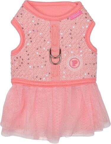 Pinkaholic New York Milena Dog Dress Harness عصري لطيف للربيع والصيف للكلاب الصغيرة، وردي هندي، كبير in Kuwait