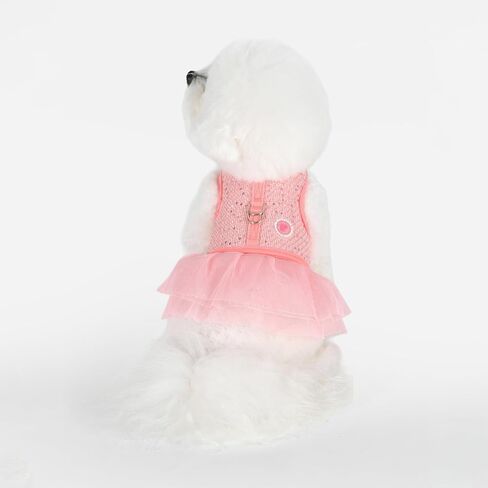 Pinkaholic New York Milena Dog Dress Harness عصري لطيف للربيع والصيف للكلاب الصغيرة، وردي هندي، كبير in Kuwait