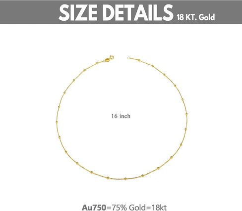 SISGEM 18kt Gold Choker Necklace for Women, Dainty Tiny Beads Chain Choker Necklace Fine Jewelry for Her, Wife, Mom, Girl 18" in Saudi Arabia