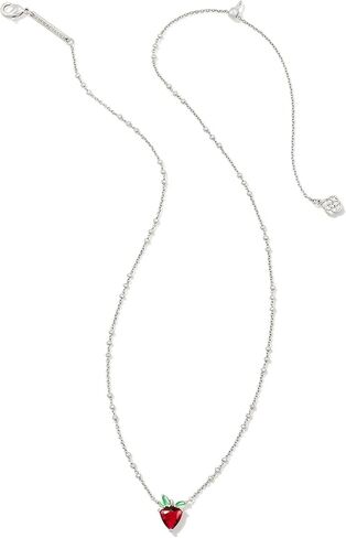 Kendra Scott Women's Strawberry Short Pendant Necklace Silver Dark Pink Crystal OS in Saudi Arabia