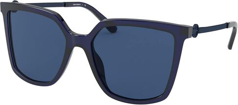 Tory Burch 55 mm TY7146 Square Sunglasses Transparent Navy One Size in Saudi Arabia
