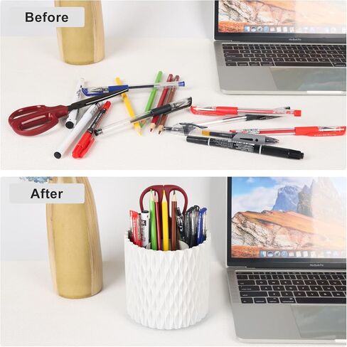 Pen Holder-Desk Pencil Holder 5 Compartments,360-Degree Spinning Pencil Pen Desk Organizers, Desk Accessories Holder, Makeup Brush Storage Organizer for Office, School, Art Supply, Kids in Saudi Arabia