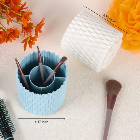 Pen Holder-Desk Pencil Holder 5 Compartments,360-Degree Spinning Pencil Pen Desk Organizers, Desk Accessories Holder, Makeup Brush Storage Organizer for Office, School, Art Supply, Kids in Saudi Arabia