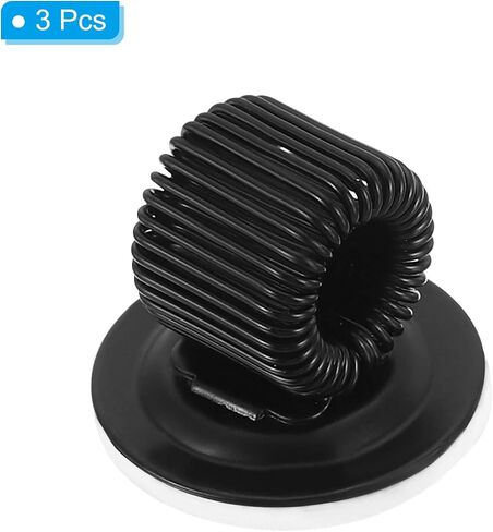 PATIKIL Pen Holder Clips, 2Pcs Metal Self Adhesive Spring Loop Pencil Organizer for Office Wall Refrigerator Whiteboard Map, Black in Saudi Arabia