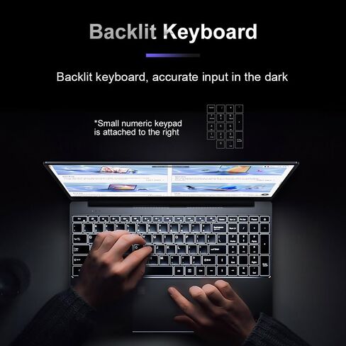 كمبيوتر محمول A15 Plus شاشة 15.6 بوصة FHD IPS AMD Ryzen 7 5700U (8C/16T، حتى 4.3 جيجا هرتز، Beat i7 11390H) 32 جيجا DDR4 1 تيرابايت PCIE SSD Windows 11 بصمة الإصبع تفتح لوحة المفاتيح بإضاءة خلفية 57 وات في الساعة كمبيوتر محمول in Kuwait