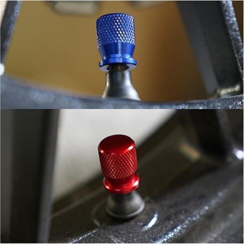 Tire Valve Stem Caps, Anodized Aluminum Wheel Valve Covers Accessories, Corrosion Resistant Leak-Proof, Universal for Cars, SUVs, Bikes, Trucks and Motorcycles 4PCS (Titanium Color) in Saudi Arabia