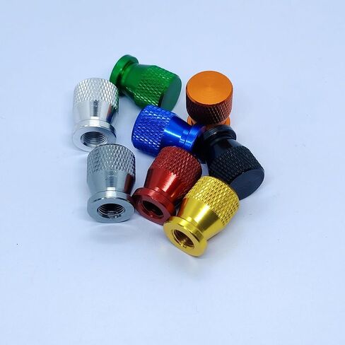 Tire Valve Stem Caps, Anodized Aluminum Wheel Valve Covers Accessories, Corrosion Resistant Leak-Proof, Universal for Cars, SUVs, Bikes, Trucks and Motorcycles 4PCS (Titanium Color) in Saudi Arabia
