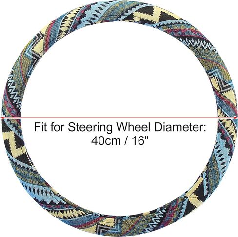 X AUTOHAUX 40cm 16 Inch Universal Steering Wheel Cover for Cars Trucks SUV Ethnic Style Multicolor Printing Pattern in Saudi Arabia