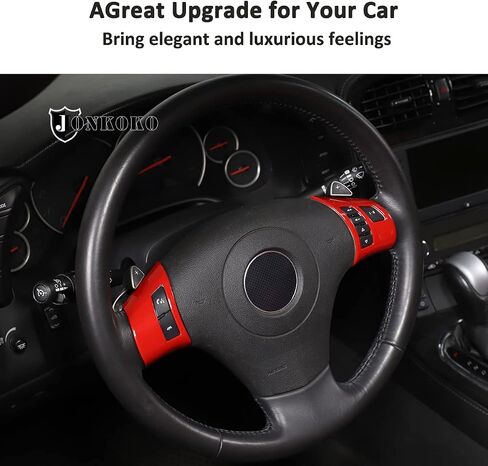 ABS Car Steering Wheel Button Frame Sticker For Chevrolet Corvette C6 2005-2013 Interior Steering Wheel Decoration Accessories (Red) in Saudi Arabia