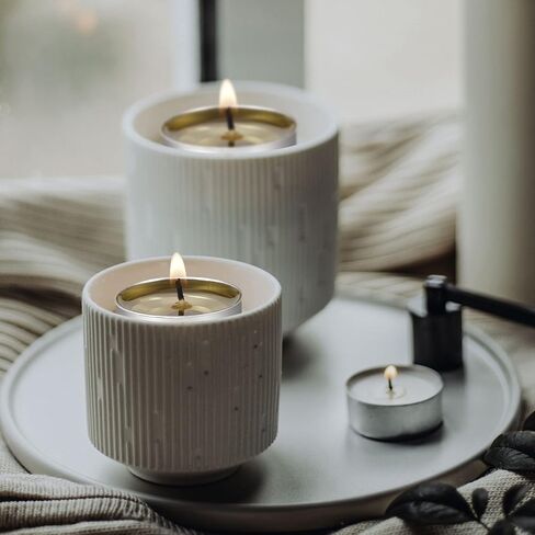 مصابيح شاي غير معطرة من AlterEgo - 100 عبوة من شموع Tealight - وقت احتراق يزيد عن 4 ساعات - شموع شموع صغيرة خالية من الدخان من النخيل الأبيض المحترق للمنزل، والشبات والذكرى السنوية (100 عبوة) in Saudi Arabia