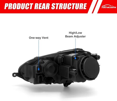 Headlights Assembly Compatible With 2005 2006 2007 2008 2009 2010 Volkswagen Jetta Type 5 Wagon GTI 08-09 Wagon / 06-09 Golf Rabbit Chrome Housing Clear Reflector Replacement Pair in Saudi Arabia