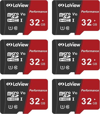 بطاقة ذاكرة Micro SD سعة 32 جيجابايت مكونة من 6 حزم، بطاقة ذاكرة Micro SDXC UHS-I - 95 ميجابايت/ثانية، 633X، U1، C10، فيديو عالي الدقة V10، A1، FAT32، بطاقة فلاش TF عالية السرعة P500 للكمبيوتر مع محول/هاتف/كمبيوتر لوحي/كمبيوتر شخصي in Kuwait