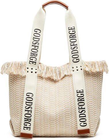 حقيبة يد نسائية منسوجة: حقيبة شاطئ من القش - حقيبة صيفية كبيرة - حقيبة يد للسيدات للسفر والعطلات in Kuwait