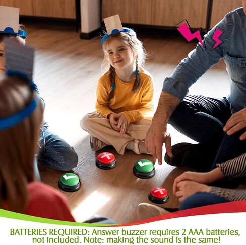 4 Pcs Right Wrong Game Buzzer Recordable Answer Buzzer Buttons Recordable Button Game Show Buzzers for Team Family Classroom Party Contest Judge Trivia Sound Game Interaction in Saudi Arabia
