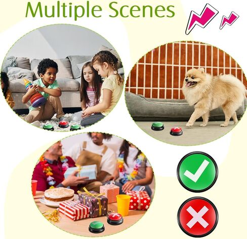 4 Pcs Right Wrong Game Buzzer Recordable Answer Buzzer Buttons Recordable Button Game Show Buzzers for Team Family Classroom Party Contest Judge Trivia Sound Game Interaction in Saudi Arabia