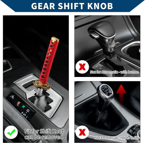 Shift Knob with 4 Adapter/Front Gear Shifter Knob for Automatic and Manual Vehicles/Stick Shifter Lever Knob Iron 27cm / 1 Set Red in Saudi Arabia