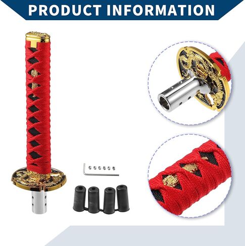 Shift Knob with 4 Adapter/Front Gear Shifter Knob for Automatic and Manual Vehicles/Stick Shifter Lever Knob Iron 27cm / 1 Set Red in Saudi Arabia
