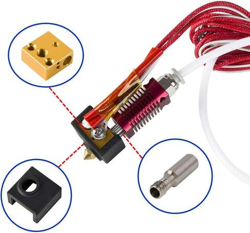 أجزاء طابعة ثلاثية الأبعاد من Ender جوارب سيليكون/كتلة سخان من الألومنيوم/حلق من الفولاذ المقاوم للصدأ لمجموعات الطارد MK7 MK8 Ender 3/Ender 3 Pro/Creality CR-10 /CR10S /S4 /S5 (3 حزم) in Kuwait