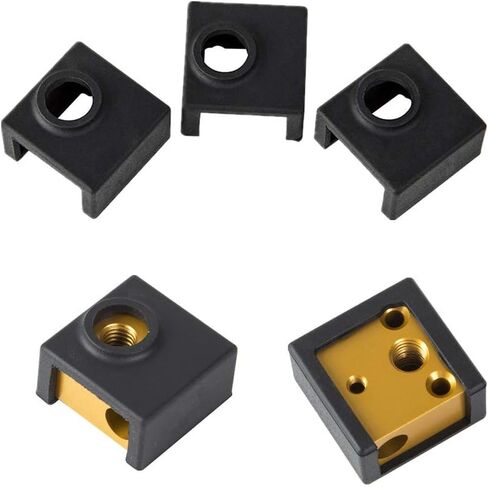 أجزاء طابعة ثلاثية الأبعاد من Ender جوارب سيليكون/كتلة سخان من الألومنيوم/حلق من الفولاذ المقاوم للصدأ لمجموعات الطارد MK7 MK8 Ender 3/Ender 3 Pro/Creality CR-10 /CR10S /S4 /S5 (3 حزم) in Kuwait