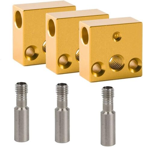 أجزاء طابعة ثلاثية الأبعاد من Ender جوارب سيليكون/كتلة سخان من الألومنيوم/حلق من الفولاذ المقاوم للصدأ لمجموعات الطارد MK7 MK8 Ender 3/Ender 3 Pro/Creality CR-10 /CR10S /S4 /S5 (3 حزم) in Kuwait