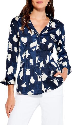 NIC+ZOE Women's Mosaic Blues Shirt in Saudi Arabia