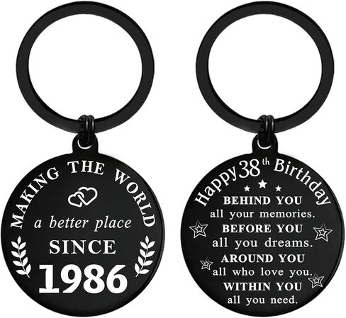 هدايا عيد الميلاد الثامن والثلاثين - سلسلة مفاتيح عيد ميلاد ولدت في عام 1986 - هدايا عيد ميلاد للرجال والنساء بعمر 38 عامًا - هدية عيد ميلاد عام 1986 in Kuwait