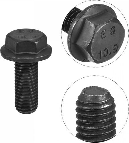 uxcell Metric M14x35mm Hex Flange Bolts, 4pcs 10.9 Grade Carbon Steel Hexagon Head Screws in Saudi Arabia
